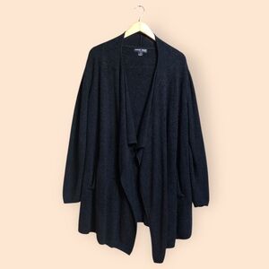 Barefoot Dreams CozyChic Lite Island Wrap Black Knit Cardigan Sweater Women’s 1X